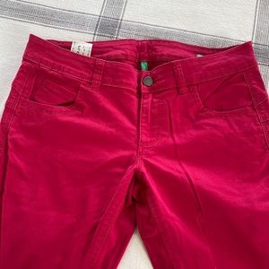 Benetton jeans, rich berry color size 6